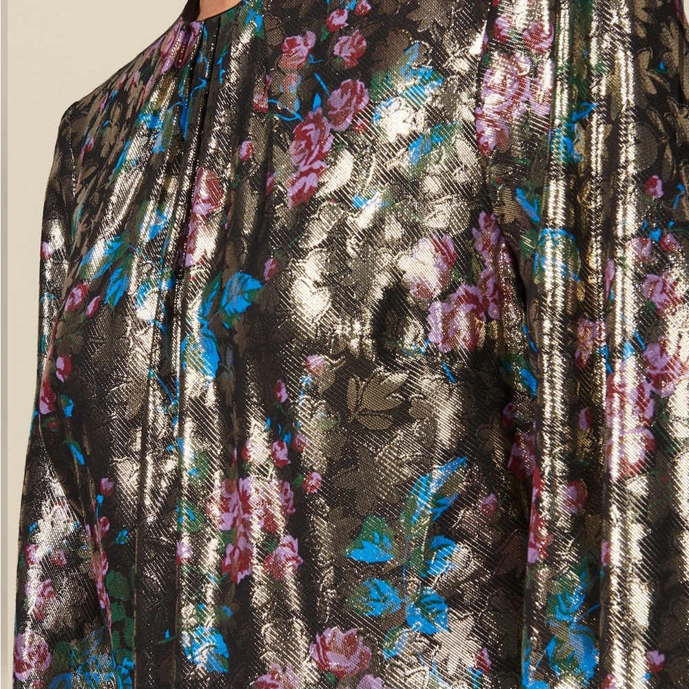 Sandro Paris , brand new. Metallic Floral Pattern MIDI Dress
